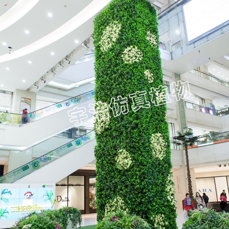 成都某商场仿真植物墙绿植背景墙造景